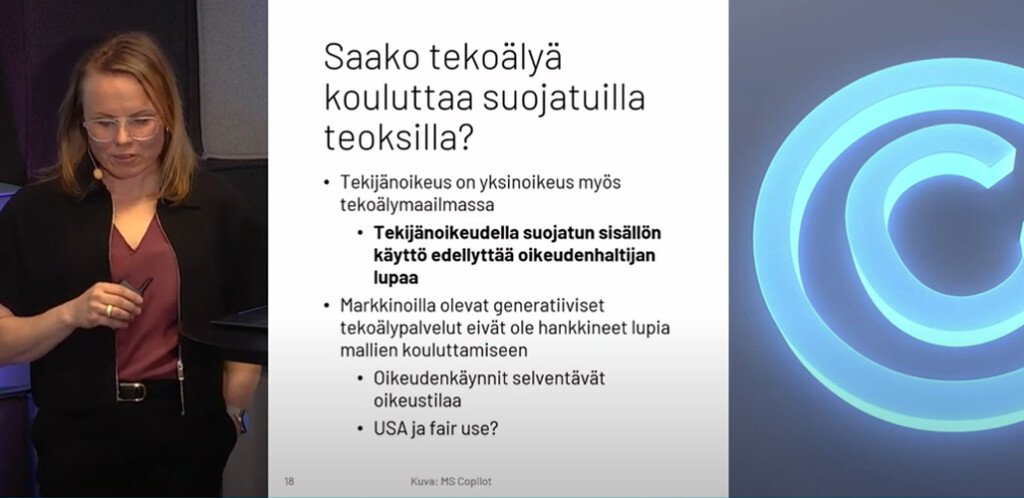 Jenni Kyntölä AI Afterworkin striimissä 22.4.2025.